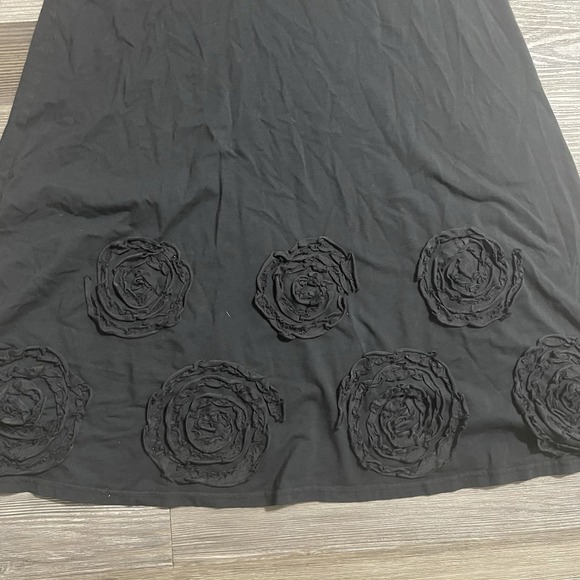 UNCLE FRANK Dress Women's Sz XS‎ Black Stretch Rosettes Boho Feminine Whimsigoth - Picture 3 of 7